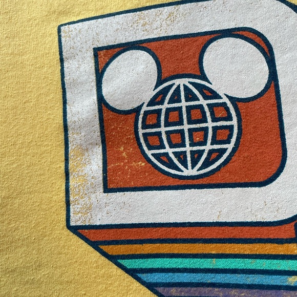 Walt Disney World Retro 70’s Pull-over Hoodie Sweatshirt. SZ Small. Rainbow Logo - Picture 7 of 10